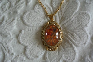 Orange/ Multi Floral Pendant - Picture 1 of 2