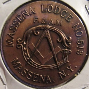 1986 Massena, NY Masonic Lodge 125th Anniversary Token Coin - New York - Picture 1 of 2