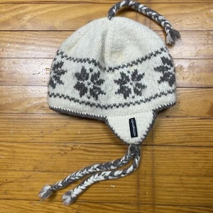 Everest Designs Nepal Earflap Aviator Hat Knit Fleece Lined Wool Winter Nordic - Picture 1 of 8