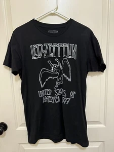 Led Zeppelin 2022 men's black United States of America 1977 t shirt size m - Picture 1 of 2