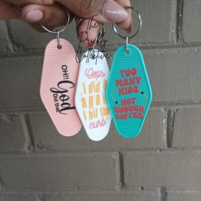 复古汽车旅馆/酒店钥匙链复古灵感 - 您可选 — 第 1/4 张图片