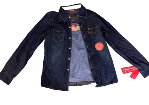 Vtg Levi’s for Girl’s 2 in 1 Denim Long Sleeve shirt and camisole top Sz M 8-10 - Picture 1 of 10