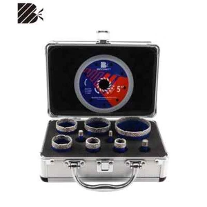 Diamant Fliesenbohrer Set Premium | 10 teilig | inkl 1xTrennscheibe M14 - Picture 1 of 7