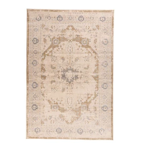 Area Rug 5x8 8x10 Faded Vintage Traditional Floral Design Rug in Vintage Beige - Picture 1 of 4