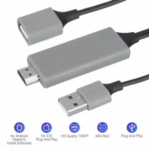 USB HDMI Mirroring Cable Phone To Digital TV HDTV AV Adapter For iPhone Android - Picture 1 of 11