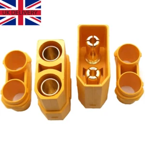 XT90 INSULATED CAPS Male & Female Bullet Connectors/Plugs ESC RC LiPo Battery UK - Picture 1 of 3