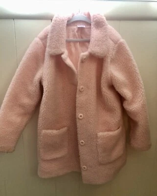 Hanna Andersson Girls Pink Fleece Button Up Coat Size 6 - 7   120 - Image 1 of 4