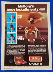 1976 MALLORY UNILITE ELECTRONIC IGNITION CONVERSION ORIGINAL PRINT AD SHIPS FREE - Picture 1 of 1