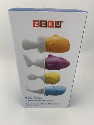 Zoku Ice Pop 6 Fish Pops Juego de Moldes Ice Pop Sin BPA Nuevo En Caja Foto 1 de 4