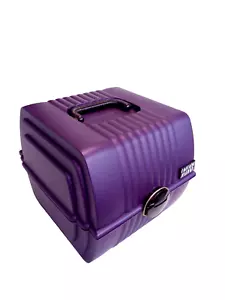 Vintage Sassaby Makeup Case Retro 1980's Purple Model Hard Case Travel - Picture 1 of 10