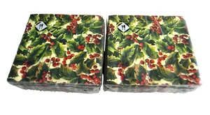 40 servilletas de papel VACACIONES 20x2 BEBIDA Mesafina HOLLY BERRIES Alemania 3 capas fuera de stock - Imagen 1 de 3