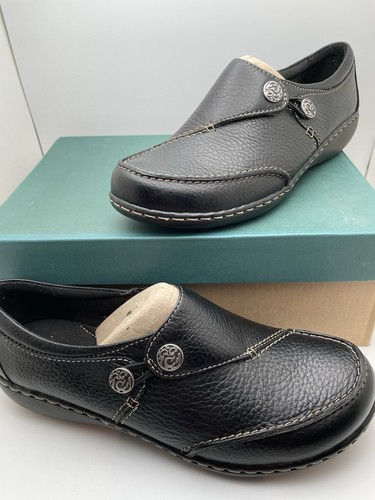 Mocassini Clarks Ashland Loop donna taglia 7 5 neri slip on mocassini in pelle scatola