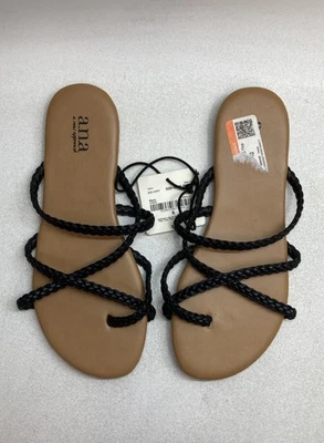 Sandalias ANA a new approach negras trenzadas con tiras en lazo para mujer talla 6 nuevas con etiquetas Foto 1 de 4