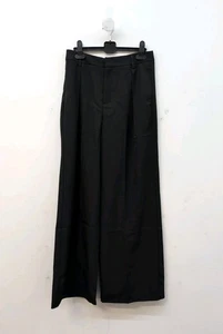 Anewsta Plain Simple Daily Straight High Waisted Women's Pants Medium Black - Picture 1 of 11
