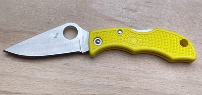Spyderco Ladybug Salt Yellow Plain Edge H1 Steel Folding Pocket Knife - Image 1 of 4