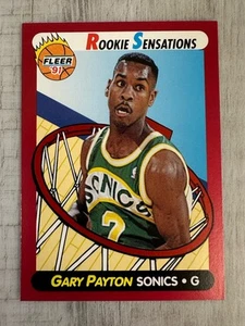 1991-92 Fleer Rookie Sensations #9 Gary Payton Seattle SuperSonics 9 of 10 - Picture 1 of 7