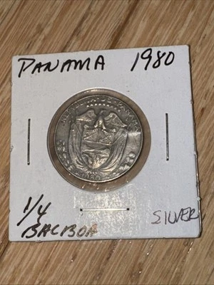 1980 Panama 1/4 Balboa RARE Old World Coin - Combine Shipping - Bin 2 - Изображение 1 из 3