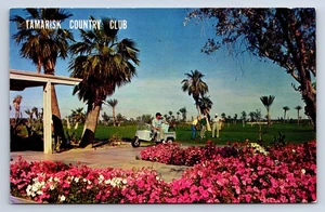 Vintage Postcard Tamarisk Country Club Palm Springs CA Golf Cart Golfers V6 - Picture 1 of 2
