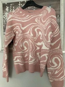 Girls' Miss Evie Jumper Age 11/12 Years Pink White Good Condition - Picture 1 of 5
