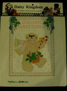 Bucilla Daisy Kingdom Cross Stitch Sample Seasons Greeting Christmas 63441 NEW - Picture 1 of 6