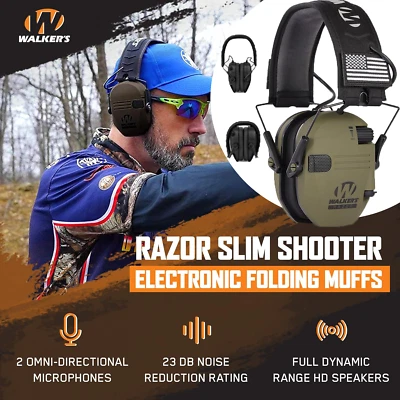 Walkers Electronic Ear muff Shooting Ear Protection Hearing Muff Slim Anti-noise