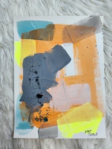 Matt Scalf Abstract Modern Contemporary Gallery Wall Art 9x12 ORIGINAL PAINTING - Picture 1 of 4