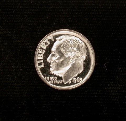 1963 10c HIGH GRADE CAMEO PROOF !!!!! ATTRACTIVE 2-SIDED FROST !!!!! Cover