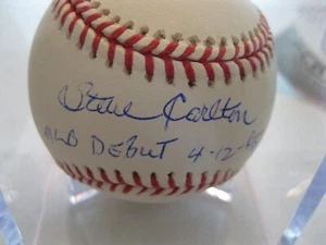 Steve Carlton firmato autografato OML Baseball Tristar COA platino 3/6 scritta - Foto 1 di 7