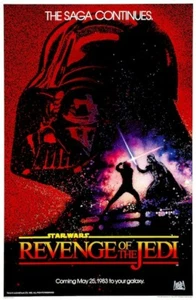 Star Wars Revenge of the Jedi POSTER Return Rare 1982 - Picture 1 of 1