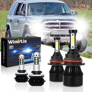 For Dodge Dakota Durango 2001-2003 9007 LED Headlight +Fog Light Bulbs 881 6000K - Picture 1 of 10