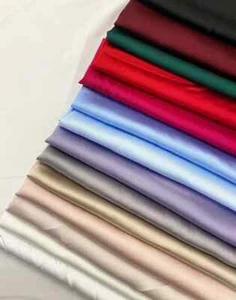 *2 Meters* Poly Satin Silky Bridal Crepe Back Dress Fabric Drape Material 58" - Picture 1 of 66