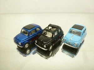 3x KINSMART KINTOY FIAT 500 PULLBACK - BLUE+BLACK+BLUE 1:48 - GOOD - 221 - Picture 1 of 5