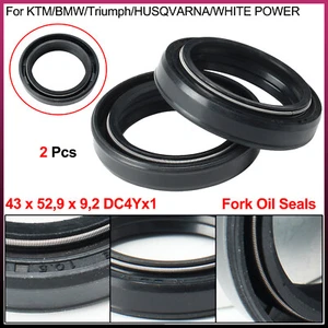 43 x 52,9 x 9,2 DC4Yx1 Fork Oil Seals For KTM/BMW/Triumph/HUSQVARNA/WHITE POWER - Picture 1 of 18