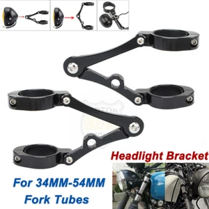 Motorcycle For 34-54mm Fork Tubes Headlight Mount Bracket Fork Head Lamp Holder - Picture 1 of 23