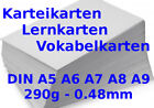 Produktbild - Karteikarten Lernkarten Vokabelkarten blanko  DIN A5 A6 A7 A8 A9 290g/m² 0,48mm