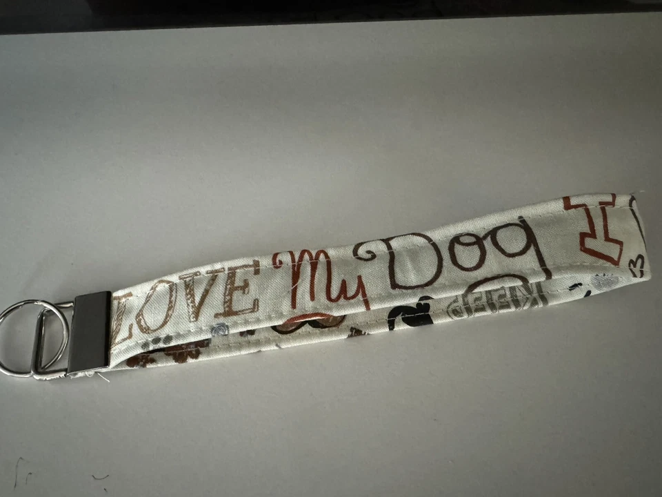 Llavero Love My Dog Tela Llavero Muñequera Cordón Correa Llavero Foto 1 de 1