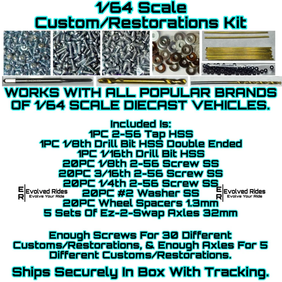 Kit COMPLETO de Tornillos de Remache para Rueda Caliente Restauración Personalizada Escala 1/64 y Otros Foto 1 de 4