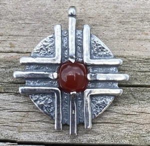 Medizin Rad Anhänger .925 Sterling Silber mit echtem Karneol Made in USA - Bild 1 von 12