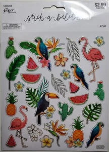Adesivi uccellini e piante tropicali di Stick-a-bilities. 27 adesivi - Foto 1 di 1