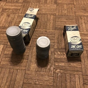 Vintage NOS 2 Box’s of 21 Ball Porcelain Lined Zinc Fruit Jar Caps - Picture 1 of 9