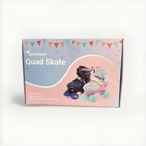 Sportneer Kids Roller Skates, Pink Quad Roller Skates for Girls size M 2Y-5Y - Picture 1 of 8