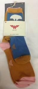 DC Wonder Woman Sock Set Ladies Mom Youth Mustard Yellow Pink Blue Pair Day Off  - Picture 1 of 5