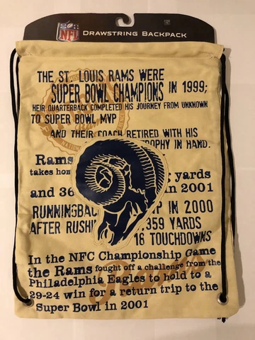 NFL Los Angeles St. Louis Rams Rare Drawstring Bag Cover