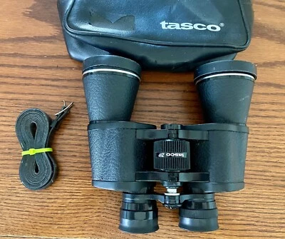 Vintage Tasco Model 223-Z Binoculars 10x50 Black with Original Carrying Case - Image 1 of 4