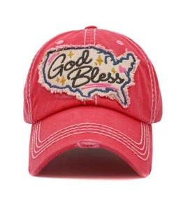 God Bless America Patch Hat - RED - Picture 1 of 2