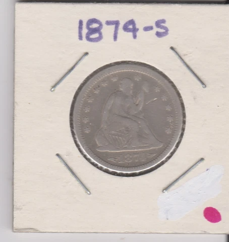 1874-S SEATED LIBERTY QUARTER COIN ITEM #992-160 Cover