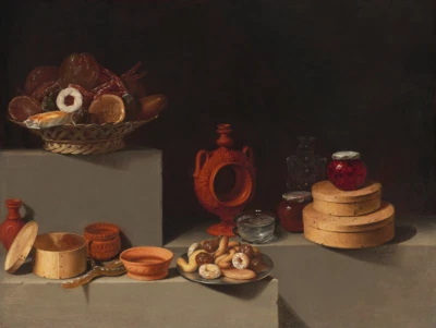 Still Life with Sweets and Pottery | Juan van der Hamen y Leon | 1627 Food Print - Image 1 of 4