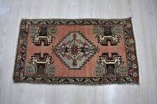 Door Mat, Turkish Small Rug, Vintage Rug, 35.8 x 20.7 inches Home Decor Carpet