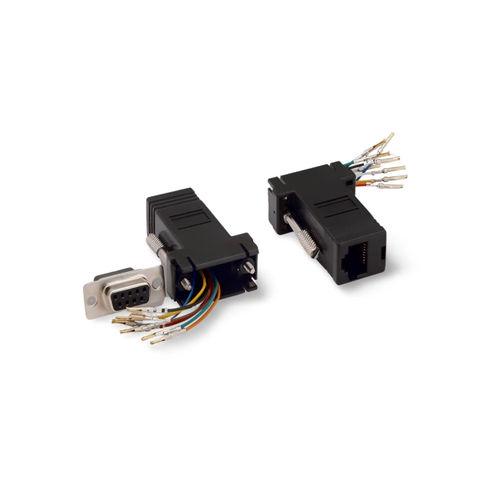 1in RJ45 to DB9 Female Adapter RS232 Modular DB9 Female - Black - Image 1 of 1
