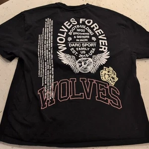 Darc Sport Bodybuilding Shirt Short Sleeve Black Wolves Men’s XLarge Lifting - Picture 1 of 12